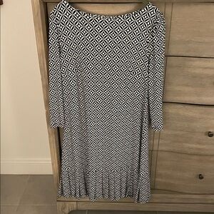 Tommy Hilfiger Black and White Patterned Dress
